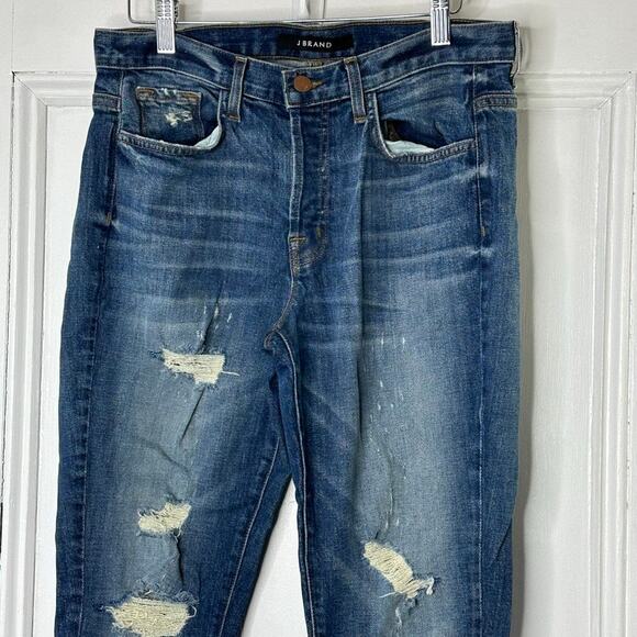 J Brand Jeans Distressed Caitland Slim Boyfriend Blitz Jeans Women's Size 27 - Picture 3 of 10